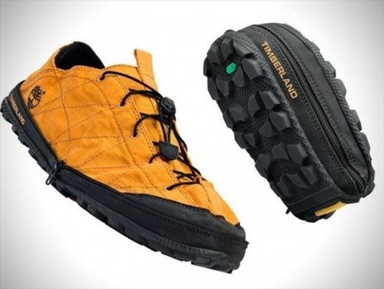 Scarpe Timberland richiudibili... Per avere un paio di scarpe in più nello zaino occupando il minimo spazio!