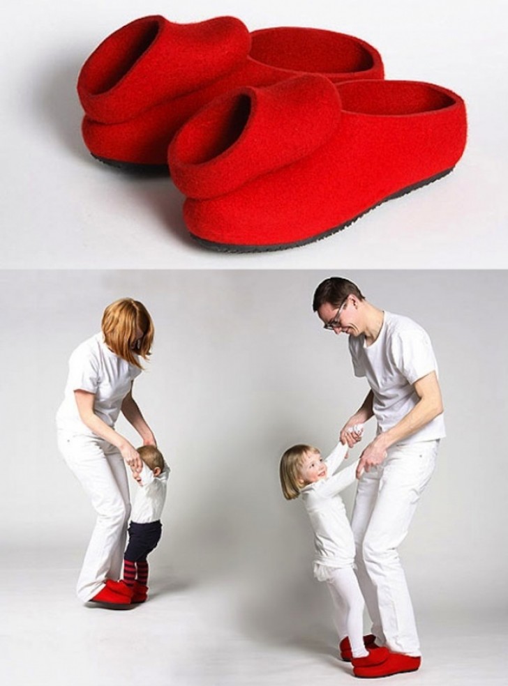 Deux pieds dans une chaussure: voici les pantoufles qui amuseront vous et vos enfants!