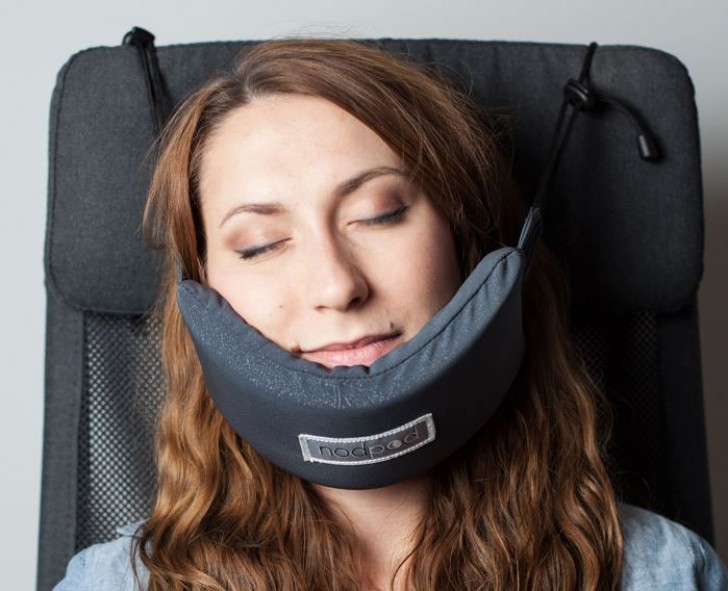 The NodPod Travel Pillow is a special head or neck hammock which supports the head while keeping it in an upright position.
