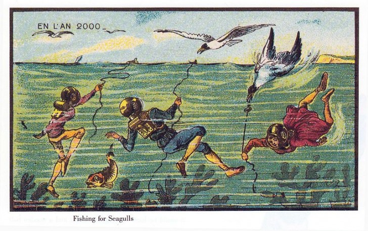Una particolare forma di pesca subacquea... dei gabbiani.