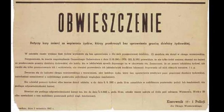 Il rischio era alto: ecco il manifesto polacco dove i nazisti dichiaravano le conseguenze di un ipotetico aiuto agli ebrei!
