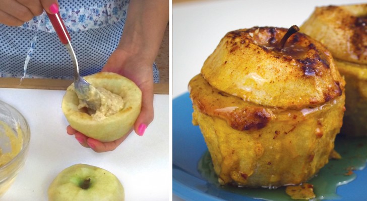 Scoop out an apple and fill it with sweet stuffing!