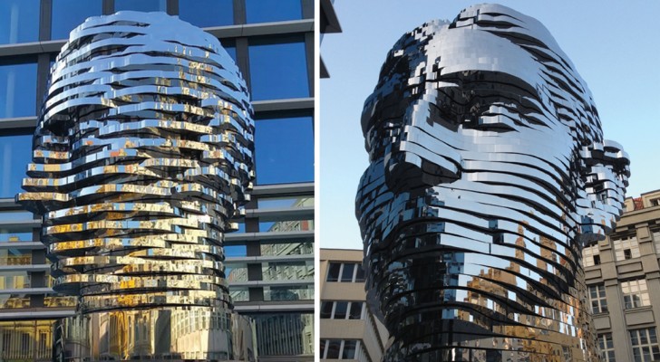 En Praga la estatua movil (es polemica) que homenajea a Kafka: 39 toneladas de acero y belleza