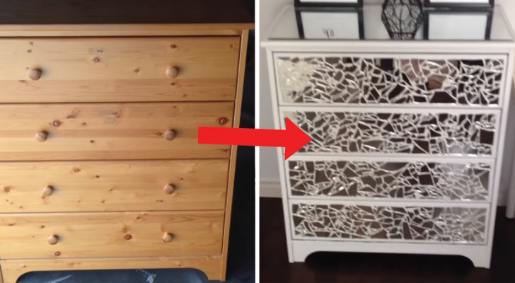 The result of this DIY project is a trendy chest of drawers!