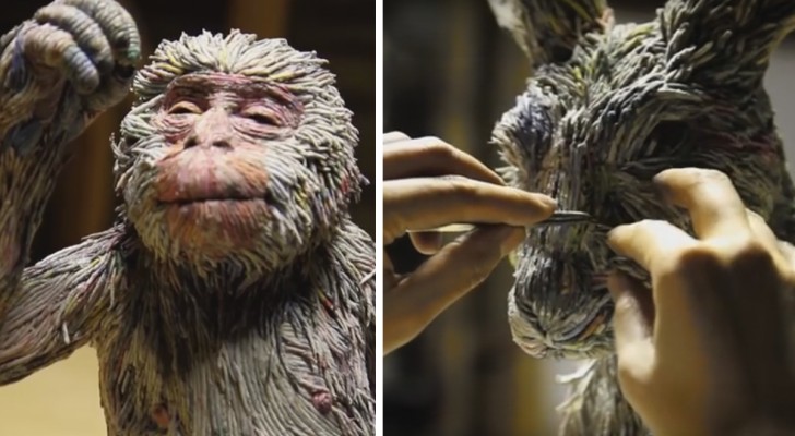 Crea a mano animali imbalsamati usando fogli di giornale: l'opera finale è impressionante