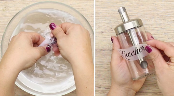 Leer de snelste en goedkoopste manier om je glazen potten van een etiket te voorzien. Kinderlijk eenvoudig!