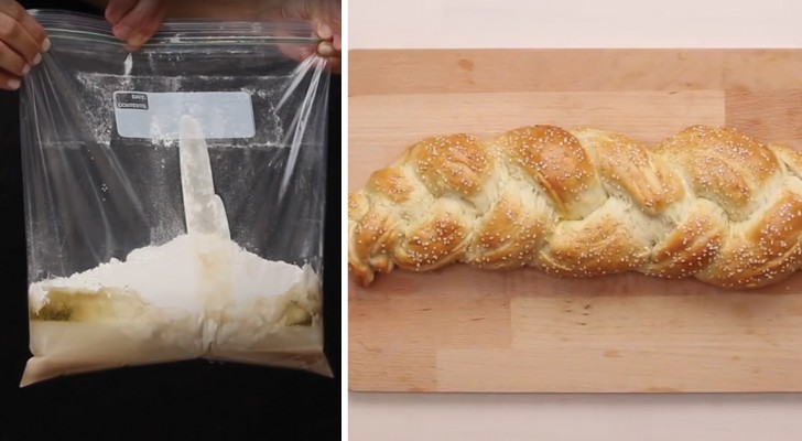 Come preparare una deliziosa treccia di pane utilizzando un sacchetto di plastica