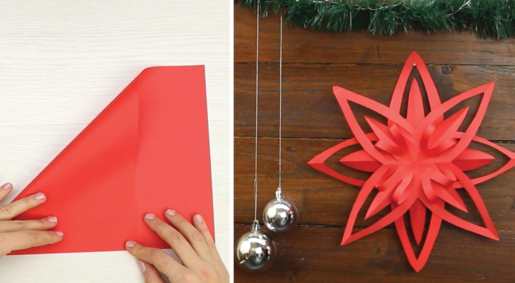 Aprende como obtener una estupenda estrella de Navidad con una simple tecnica de origami