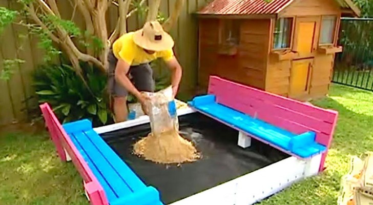 A wonderful DIY sand pit seat project! Check it out!