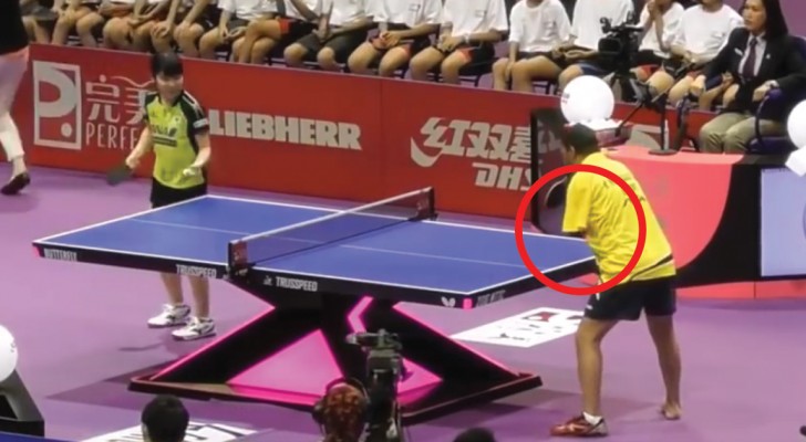 One ping-pong match and two players with a total of two hands?! What?