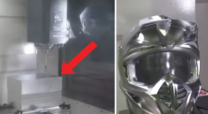 La fascinacion de la elaboracion a 5 ejes: miren como es modelado este bloque de aluminio