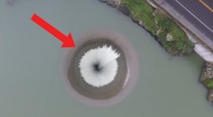 A mesmerizing view of an enormous lake spillway! Wow!