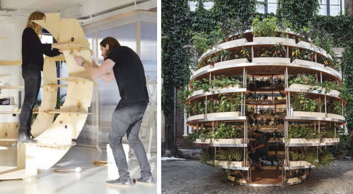 Architecten maken een doe-het-zelf-tuin die een heel appartementencomplex van eten kan voorzien