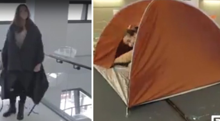 3 voorwerpen in 1: deze rugzak wordt een waterdichte jas of... een comfortabele tent!