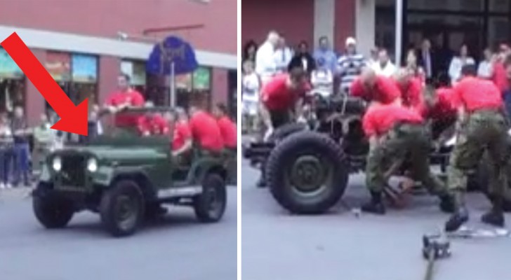 Einige Soldaten zeigen der Volksmenge, wie man einen Jeep in 3 Minuten AUSEINANDER und wieder ZUSAMMENBAUT