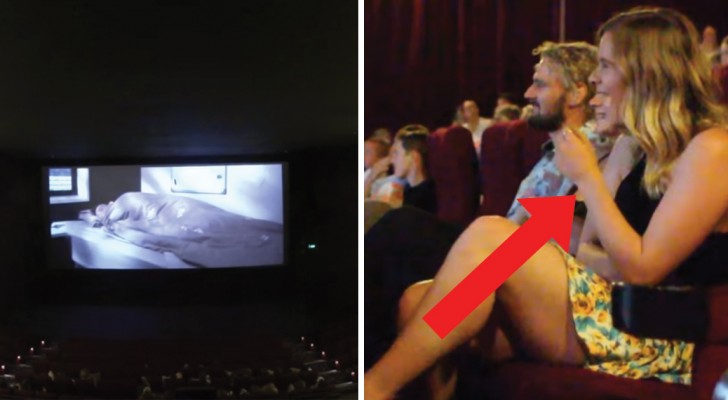 Va al cinema col fidanzato ma quando si spengono le luci inizia un "Film" inaspettato