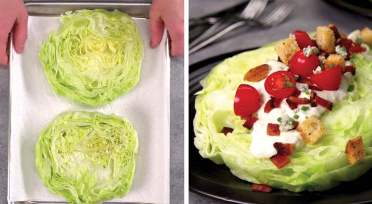 Salada iceberg em fatias com sabor de queijo: uma versão que você vai querer provar!