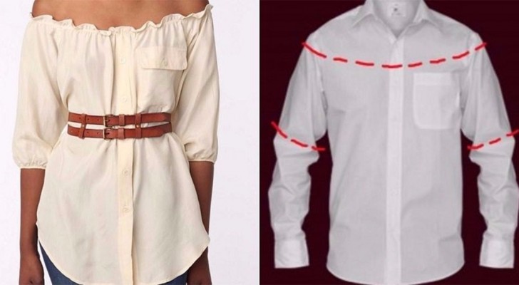 Discover how to convert a man's shirt into a trendy dress!