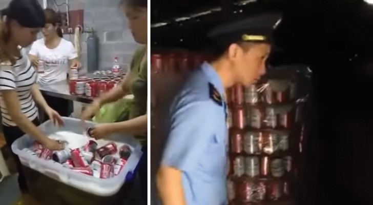 Esta fabrica china produce latas de cerveza falsas de una marca muy conocida