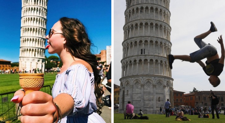 Wie foto's van de toren van Pisa saai vindt heeft deze nog niet gezien