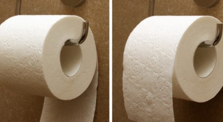 The correct position of toilet paper is in the direction of the room and not toward the wall as the inventor himself has explained