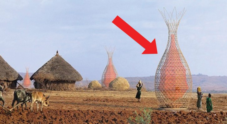 Esta torre ideada por un italiano recoje 100 litros de agua al dia y saciara la sed a las poblaciones africanas