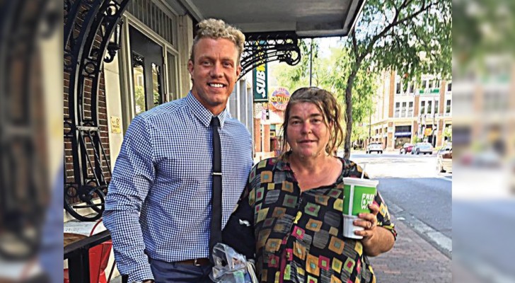 This man made friends with a homeless woman and now they have lunch together every Tuesday and he teaches her how to read