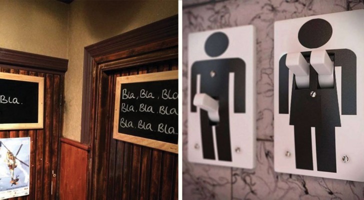 La differenza fra uomo e donna? Questi cartelli dei bagni la spiegano in modo originale!