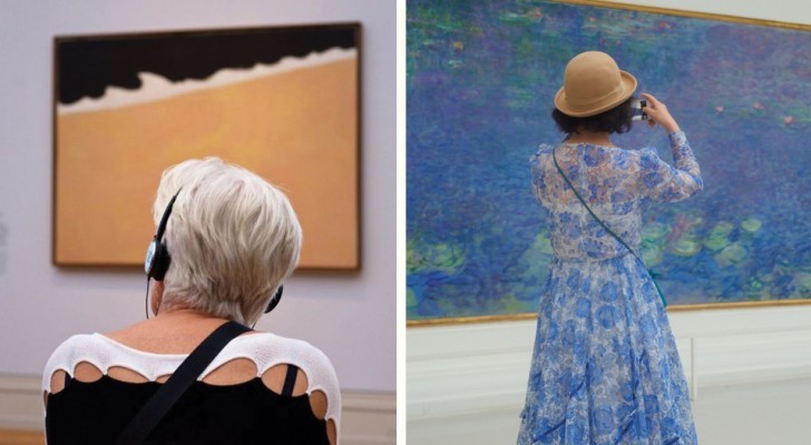Va nei musei in cerca di visitatori abbinati ai quadri: le sue ore di attesa vengono ripagate