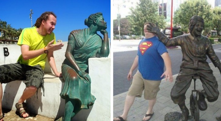  28 people who have used statues in captured images that are unforgettable