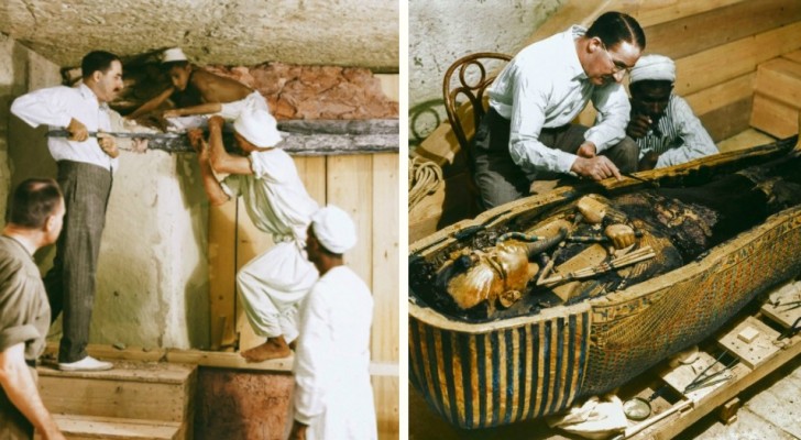 The opening of the tomb of Tutankhamon! Now see those moments in COLOR!