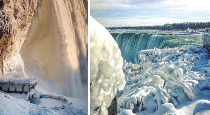 Die Kälte Nordamerikas verwandelt die Niagarafälle in ein Spektakel aus Eis