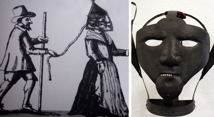 Die Schandmaske, ein Folterinstrument mit dem man um 1600 die Klatschbasen bestrafte
