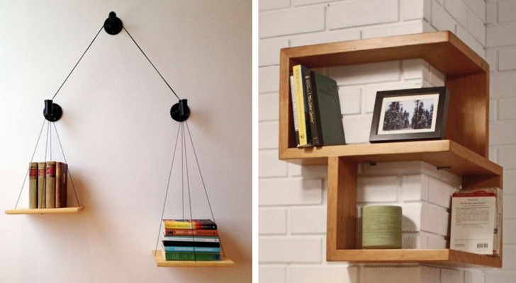 11 shelves with an original shape that you can create with your own hands