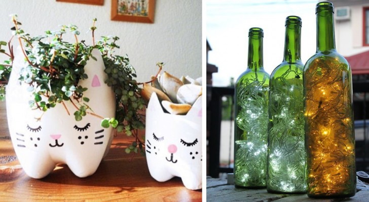 Some fantastic ideas for upcycling common glass or plastic bottles