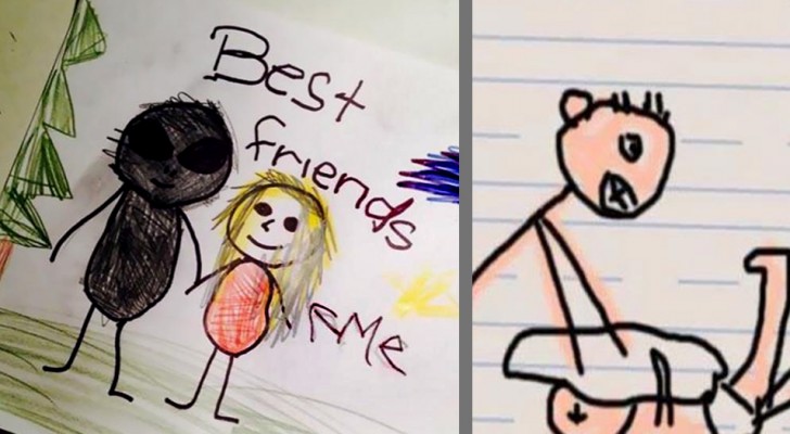 15 tekeningen gemaakt door kinderen op school waar ouders bang van werden