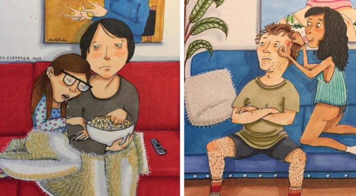 Cosa ocurre entre las paredes domesticas de una pareja enamorada? estas simpaticas caricaturas lo revelan