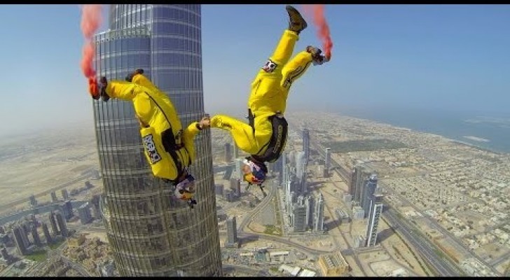 Base jump from the Burj Khalifa in Dubai