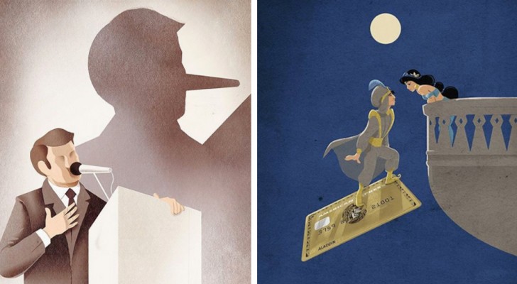Questo illustratore italiano riesce a mostrare tutta la triste realtà del mondo moderno