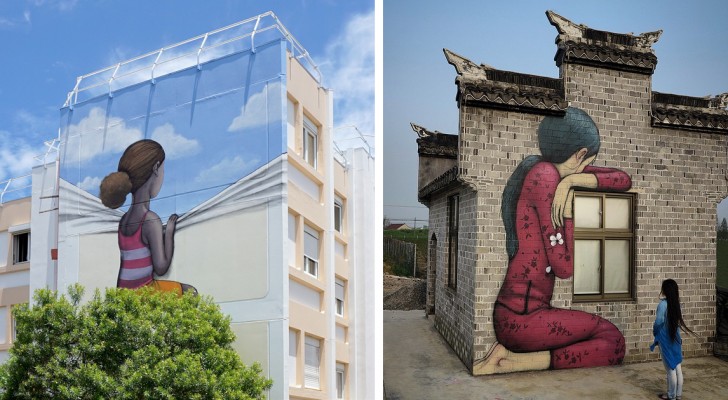 Cet artiste français transforme des bâtiments anonymes en gigantesques œuvres d'art dispersées dans le monde entier