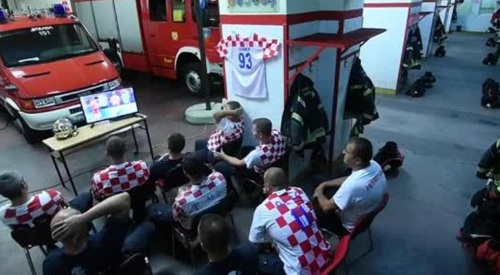 The fire alarm goes off at the most crucial moment during the 2018  World Cup Soccer Championship Game  --- and the Croatian firefighters' reaction goes viral!