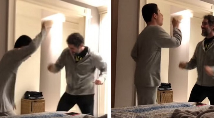 Der Vater tanzt zusammen mit seinem autistischen Sohn: Kein Elternteil wird die Emotion zurückhalten können