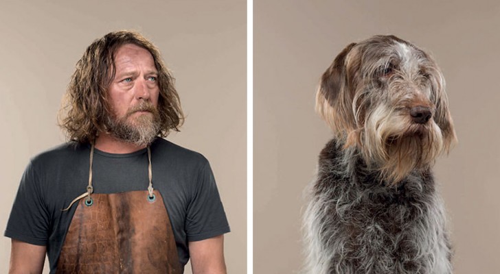 Deze fotograaf zet baas en hond naast elkaar en dat ze op elkaar lijken valt niet te ontkennen