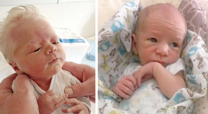 21 newborn babies who seem in all respects to be sweet little elderly men!