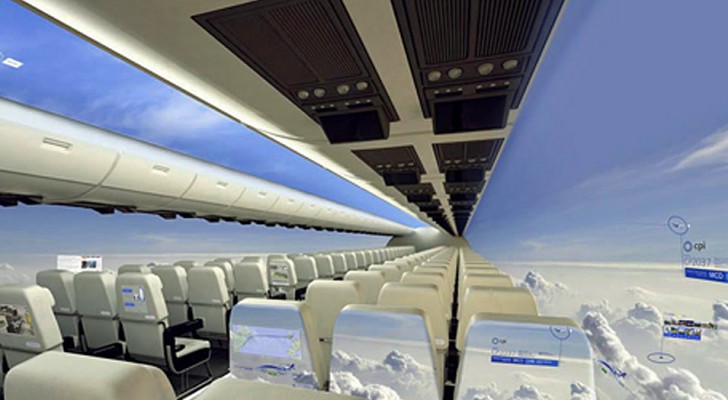 Fensterlose Flugzeuge werden das Fliegen zu einem unvergesslichen Erlebnis machen, und super-panoramisch.