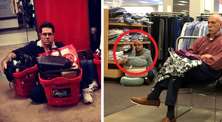 20 hilarious photos of husbands forced to wait for their wives while they are shopping
