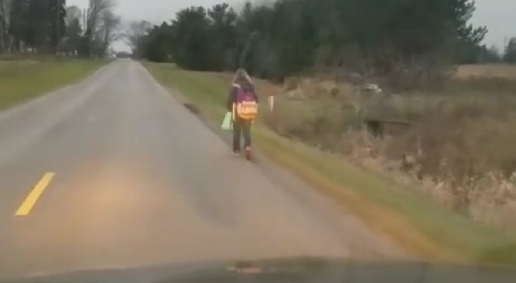 She bullies a classmate on the school bus and her father makes her walk 5 miles (8 km) to get to school