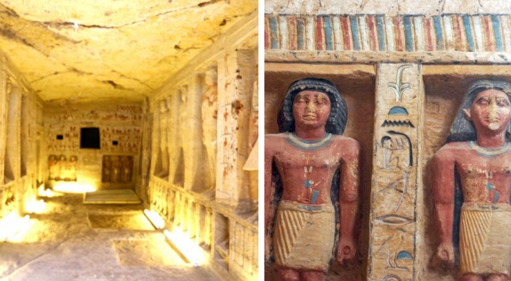Découverte d'une tombe égyptienne de 4 400 ans, parfaitement conservée : à l'intérieur 55 statues colorées