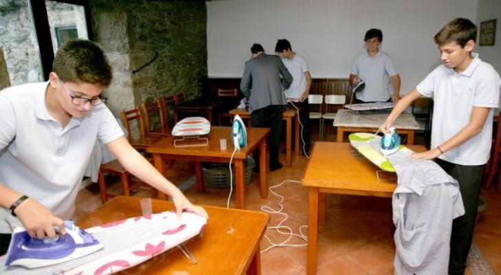 This school has introduced a home economics class where boys learn to wash, iron, and cook