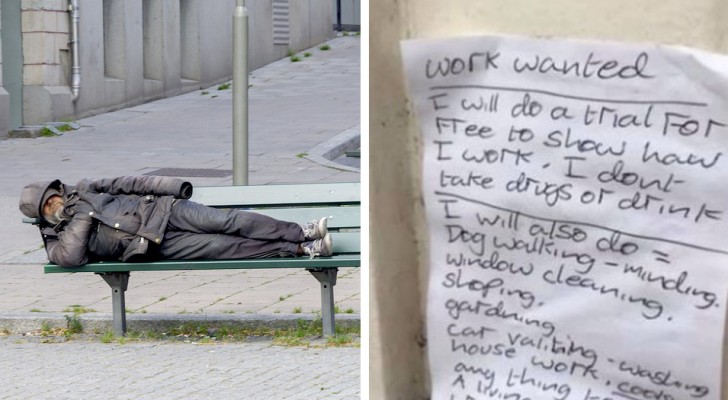 Un senzatetto in cerca di lavoro scrive un biglietto disperato: una ragazza lo pubblica e gli permette di cambiare vita